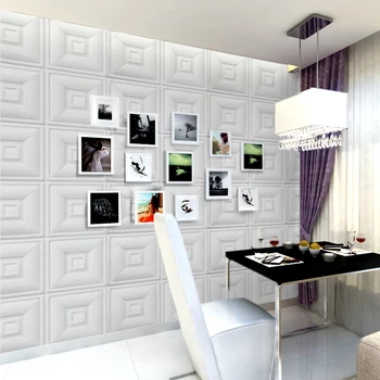 

Living room retro 3D wall sticker Waterproof TV background wallpaper Creative decorative soft bag anti-collision wallpaper