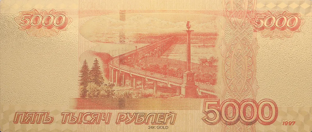 VNFURU 5000 рубль золотые банкноты большой лидер 24 К золото 9999 монеты Золотая фольга