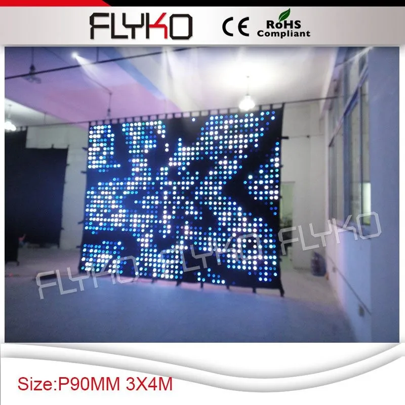 Бесплатная доставка P9 3x4 м гибкий светодиодный дисплей занавеса для концертной эстраде украшения