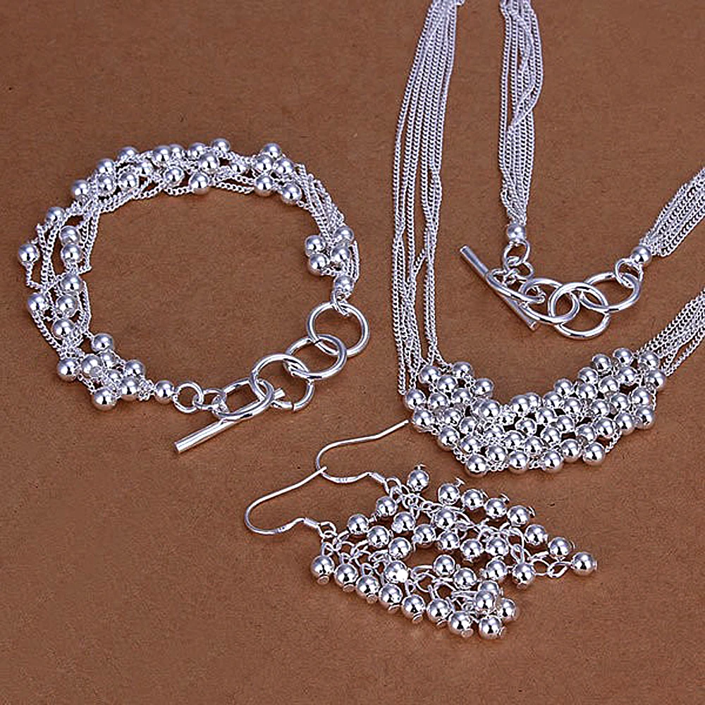 10 set Wholesale 925 silver jewelry fashion Shine six Strands Jewelry