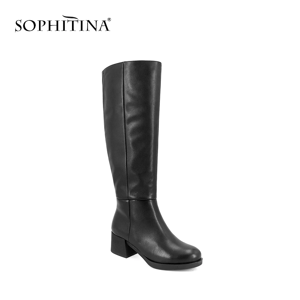 SOPHITINA/ 2019 Новые сапоги до колен Женские обуви с элегантным круглым носком и