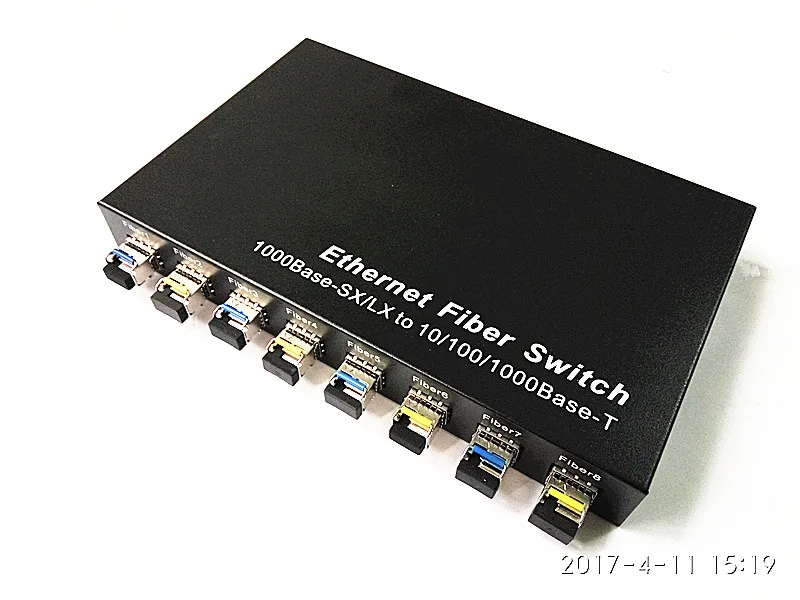9 ports Gigabit Ethernet Optical Fiber Switch with 8 SFP ports and 1*1000M RJ45
