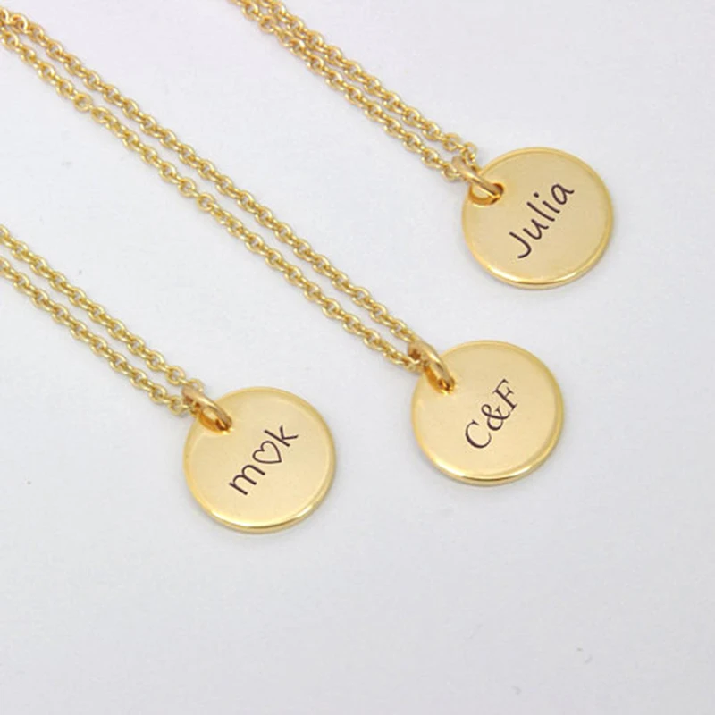 Hot Sale Round Necklace Charms Name Engraved Personalized Jewelry