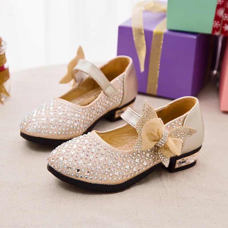 KEYI TODO/Новинка; популярная обувь на высоком каблуке с бантом в Корейском стиле; модная блестящая детская Свадебная обувь для девочек; обувь принцессы для девочек; 711