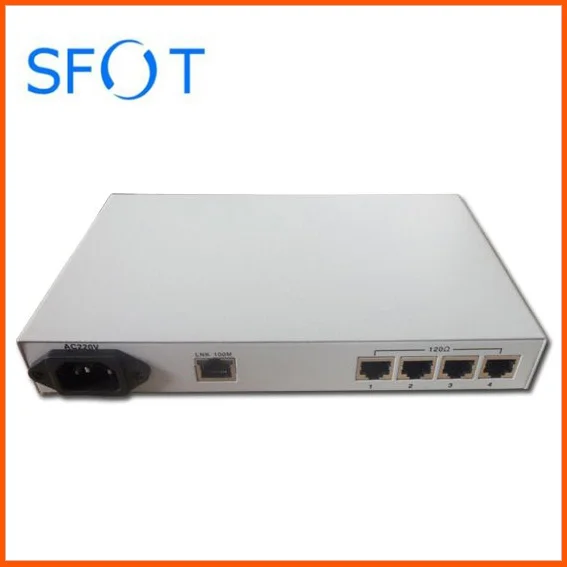 SFOT питание от переменного тока преобразователь 4E1 до ethernet (протокол) FE 120 ом