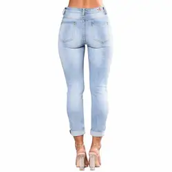 Feitong горячие женские узкие брюки угловой вышитые Маленькие ноги эластичные джинсы XXXL Лето Осень повседневные джинсы Femme