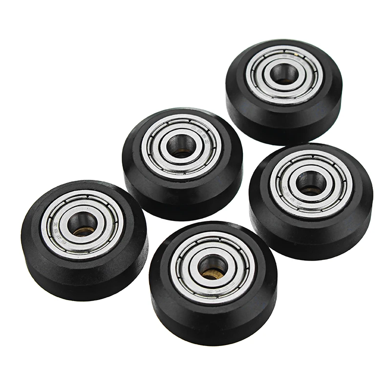 

5Pcs One Pack New 24MM 3D Printer Part POM Material Big Pulley Wheel Poom with 625zz Bearings for V-slot