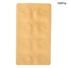 100 шт./лот 3D глаз Практика татуировки кожи силиконовые постоянного иглы бровей Простыни глаз Макияж Accessoire де татуировки питания