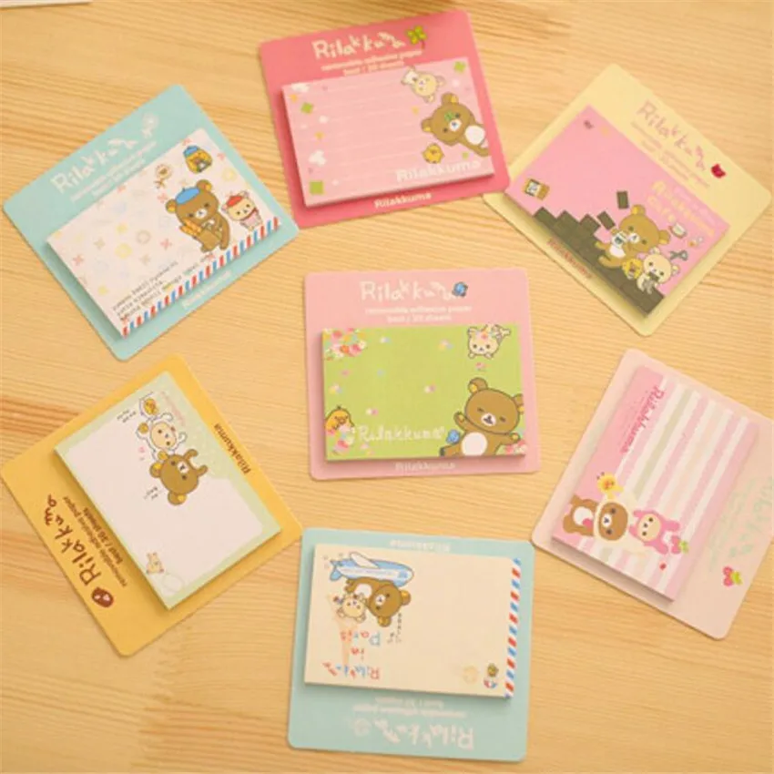 3 шт./лот Rilakkuma Notepad/размещение сообщения/Съемная клейкая бумага для записей