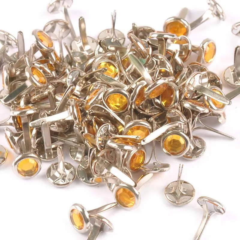 Mix Rhinestone Brads Scrapbook Paper Crafting Embellishment Fastener 50pcs metal brads