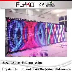 Китайские пикантные видео flyko P40mm 2*6 м фонарик LED светодиодный контроллер видеоэкран