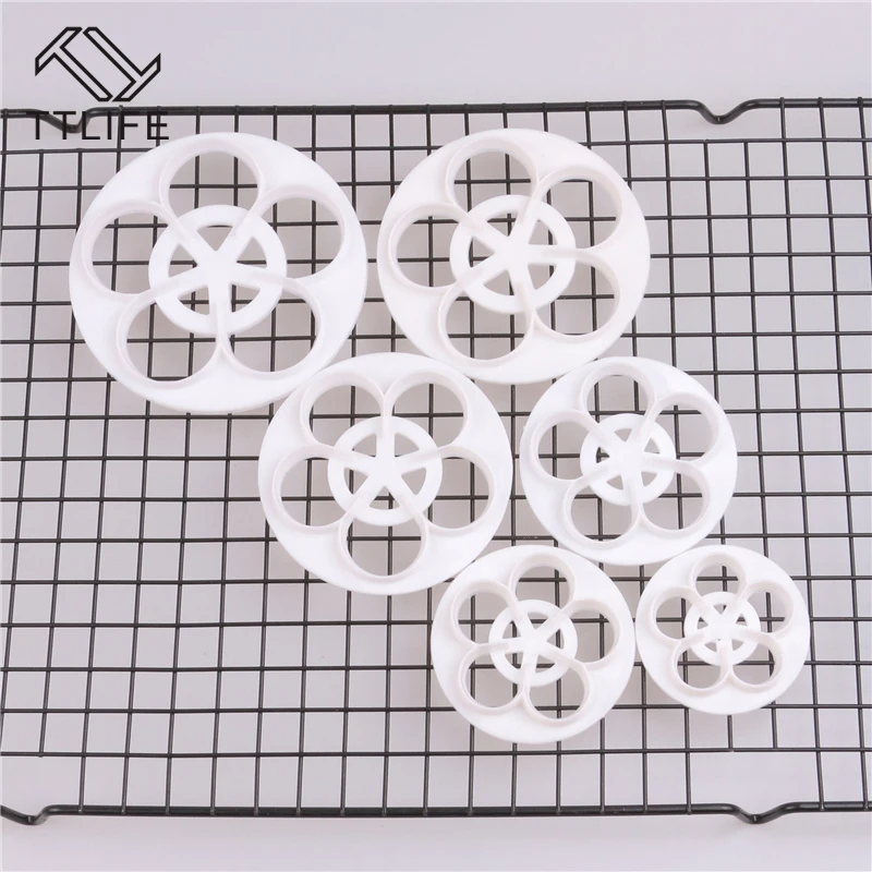 TTLIFE 6 шт. Роза форма печенье с мастикой резак DIY желе пудинг формы ручной работы мыло формы для украшения торта инструменты