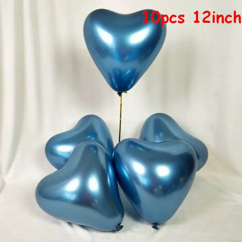 10pcs chrome heart Акула вечерние украшения 12 дюймов Латекс Акула воздушные шары "Океан" воздушный шар "Конфетти" День рождения воздушный шар Дети партия поддерживает поставки - Цвет: 10pcs chrome heart