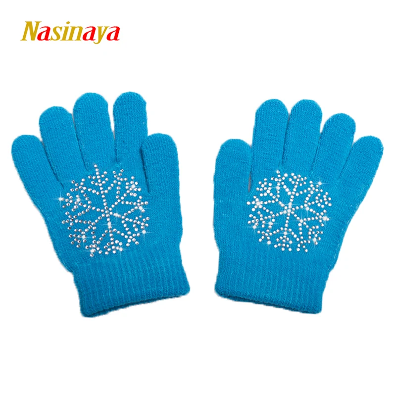 Nasinaya перчатки для фигурного катания для детей, девочек, взрослых, волшебные вязаные варежки, эластичные теплые флисовые перчатки для катания на льду, снежные перчатки для защиты рук 3