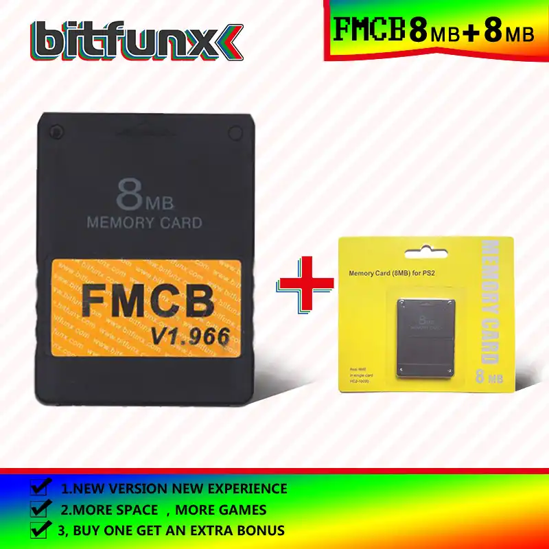 Bitfunx Tarjeta De Memoria Free McBoot 16MB Para PS2 FMCB V1 953 card card Cardcard Memory 