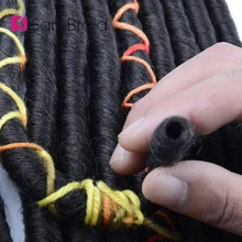 Sambraid 14 дюймов 12 прядей/упаковка искусственные локоны в стиле Crochet волосы синтетические волосы для наращивания мягкие дреды вязанные крючком волосы для женщин