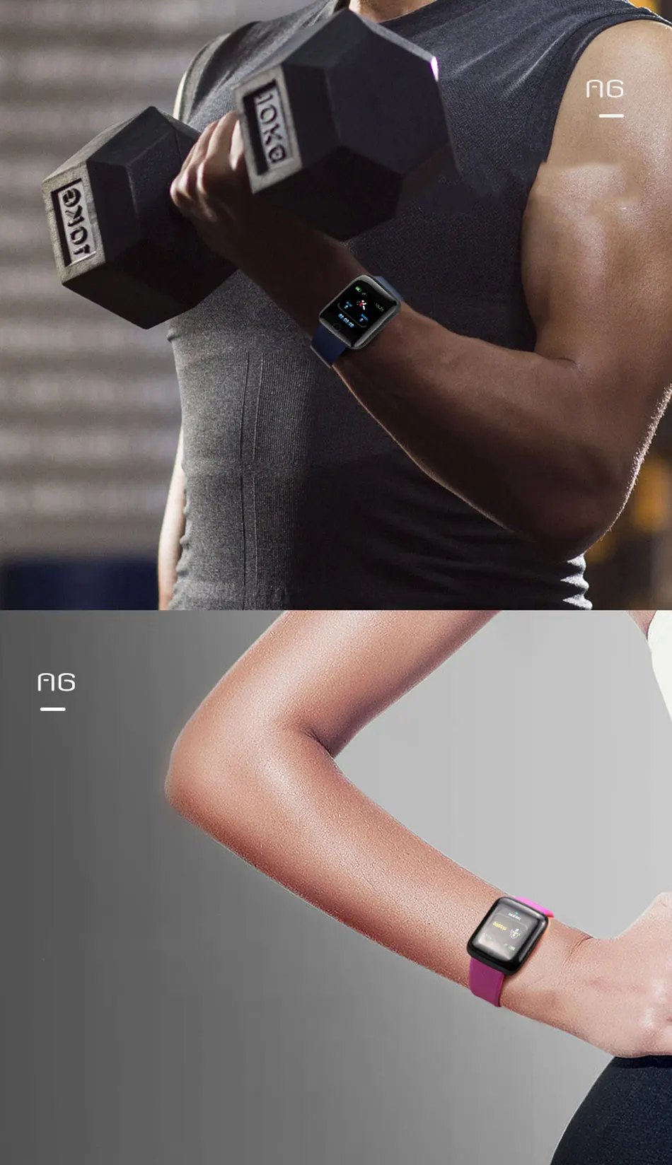 SALFRESA A6 Smart Bracelet Fitness Tracker 1.3 Inch Colorful HD Screen Sport Watch Waterproof IP67 Healthy Tracking Smart Band-6