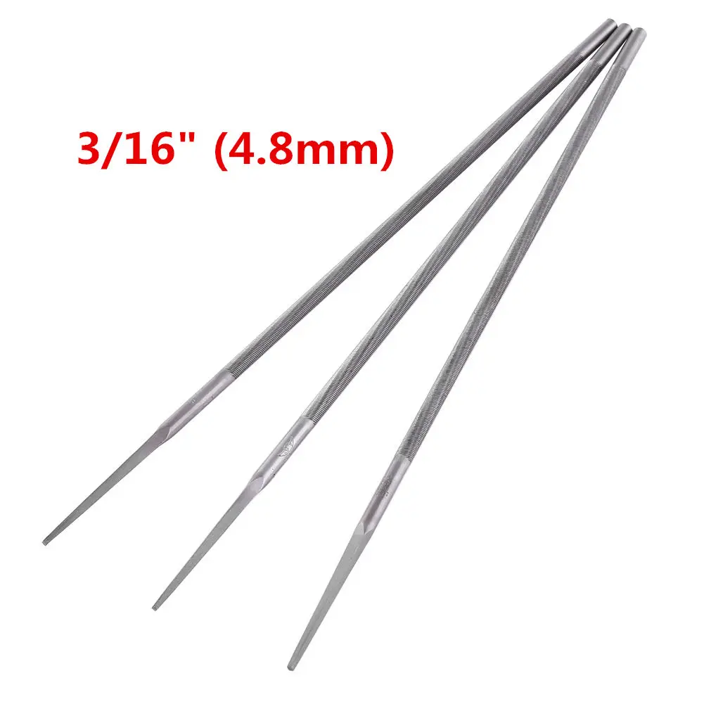 

3x 3/16" 4.8mm Round Steel Chainsaw Saw Chain Files Filing Sharpener Fr Woodwork