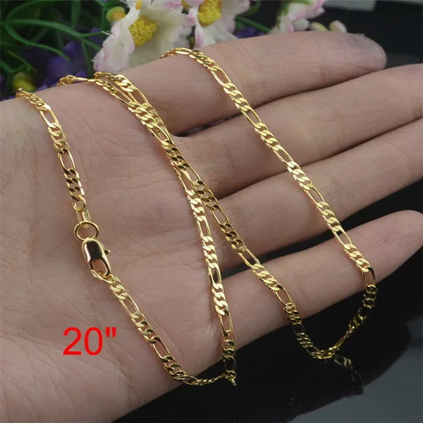 Trendsmax золотое ожерелье для мужчин женщин Фигаро Веревка Змея кубинская звено цепочка ожерелье Мужская мода ювелирные изделия хип хоп Z5A331 - Окраска металла: 20