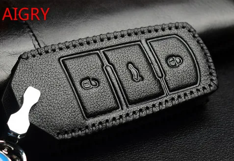 

3 Button Leather Car Remote Key Fob Shell Cover Case For VW CC For VW Passat B6 3C B7 2008 2009 2010 Black Skin Holder Protector
