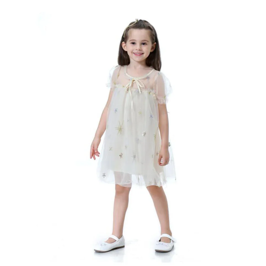 Girls Princess Stars Twinkled Dress 2018 Summer Children New Tulle Lined TUTU (10)