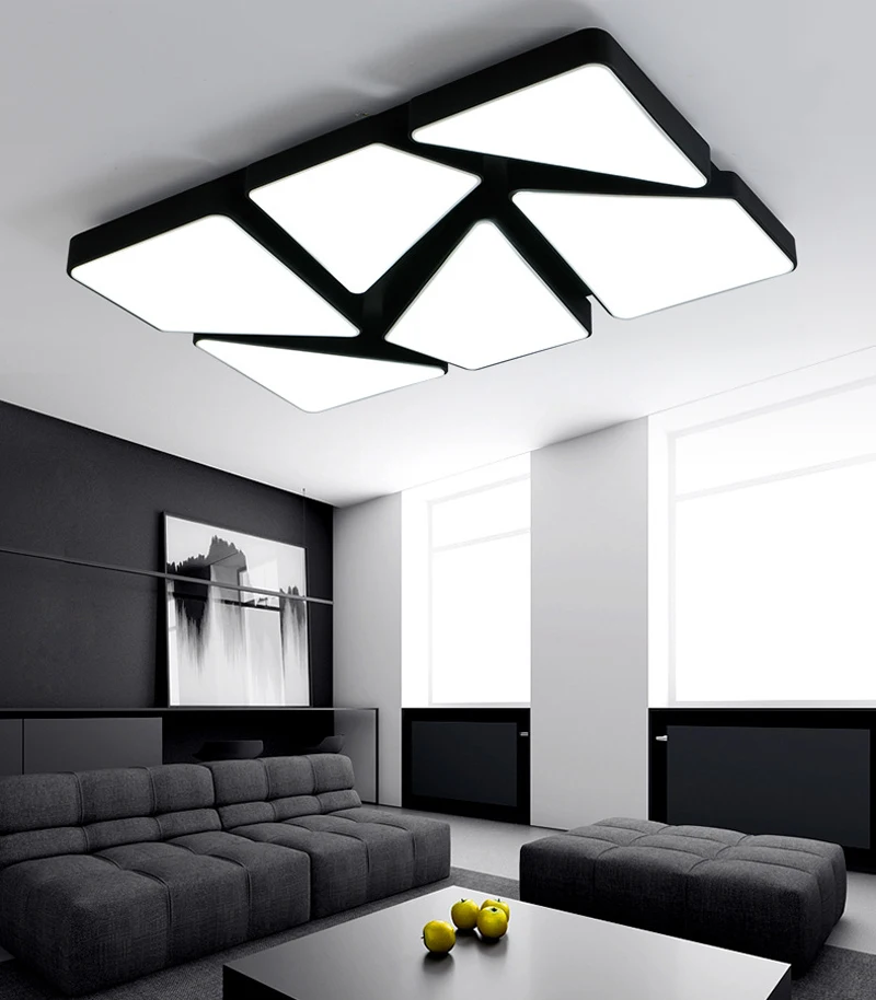 Horsten Modern Creative Acrylic LED Ceiling Lights For Living Room Bedroom Minimalist Black White Ceiling Lamp LED Home Lighting (4)