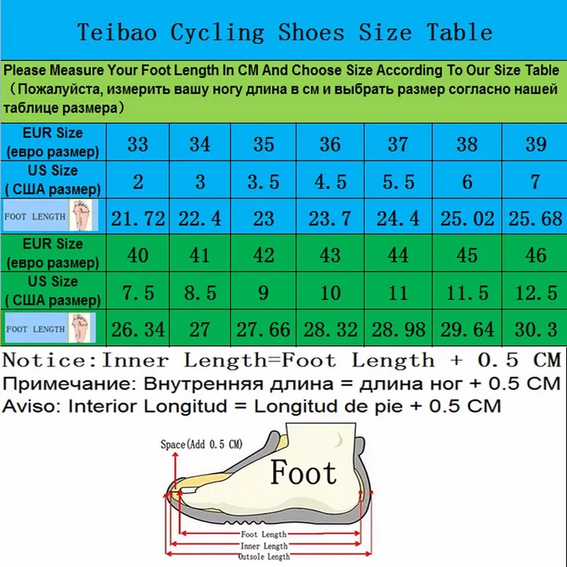 cycling shoes size