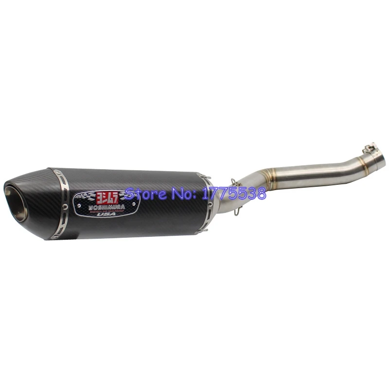 

Full System TRK 502 Motorcycle Exhaust Mid Link Pipe Carbon Fiber Motorbike Muffler Exhaust Link Tube DB Killer for TRK502 Motor