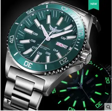 

Yelang Men Automatic Watch Tritium T100 Waterproof 300m Japan TOP Movement 24Jewels Rotate Dial Date Day Swim Diver Watch