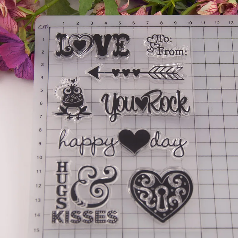 Любовь стрела лягушка слова прозрачный силиконовый штамп для печати DIY