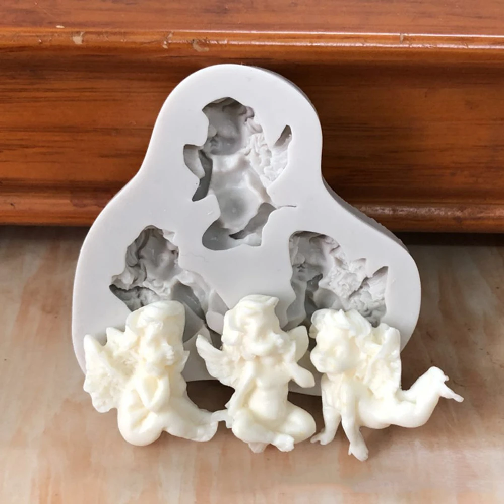 3D детская силиконовая форма с изображением ангела помадка форма для украшения торта инструмент форма для шоколадной мастики сахарное Мыло Плесень Прямая поставка