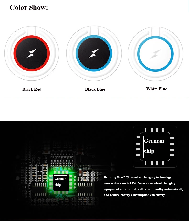 08Qi Wireless Charger Desktop phone charging Base Transparent USB Charging Pad