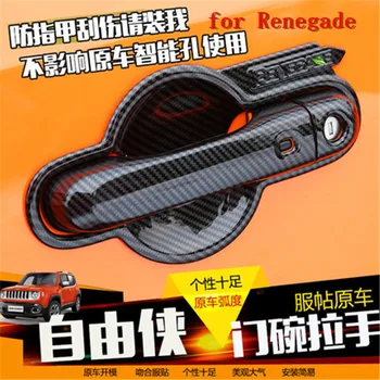 

ABS Chrome Door Handle Bowl Door handle Protective covering Cover Trim For Jeep Renegade 2016 Car styling