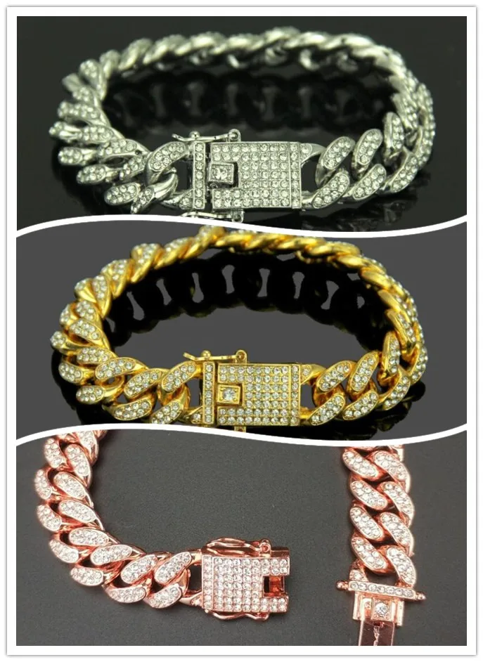 Мужские циркониевые теннисные браслеты-цепочки, американские кубинские звенья, золото, серебро, медь, материал, Iced Out CZ, хип-хоп, шикарные женские ювелирные изделия