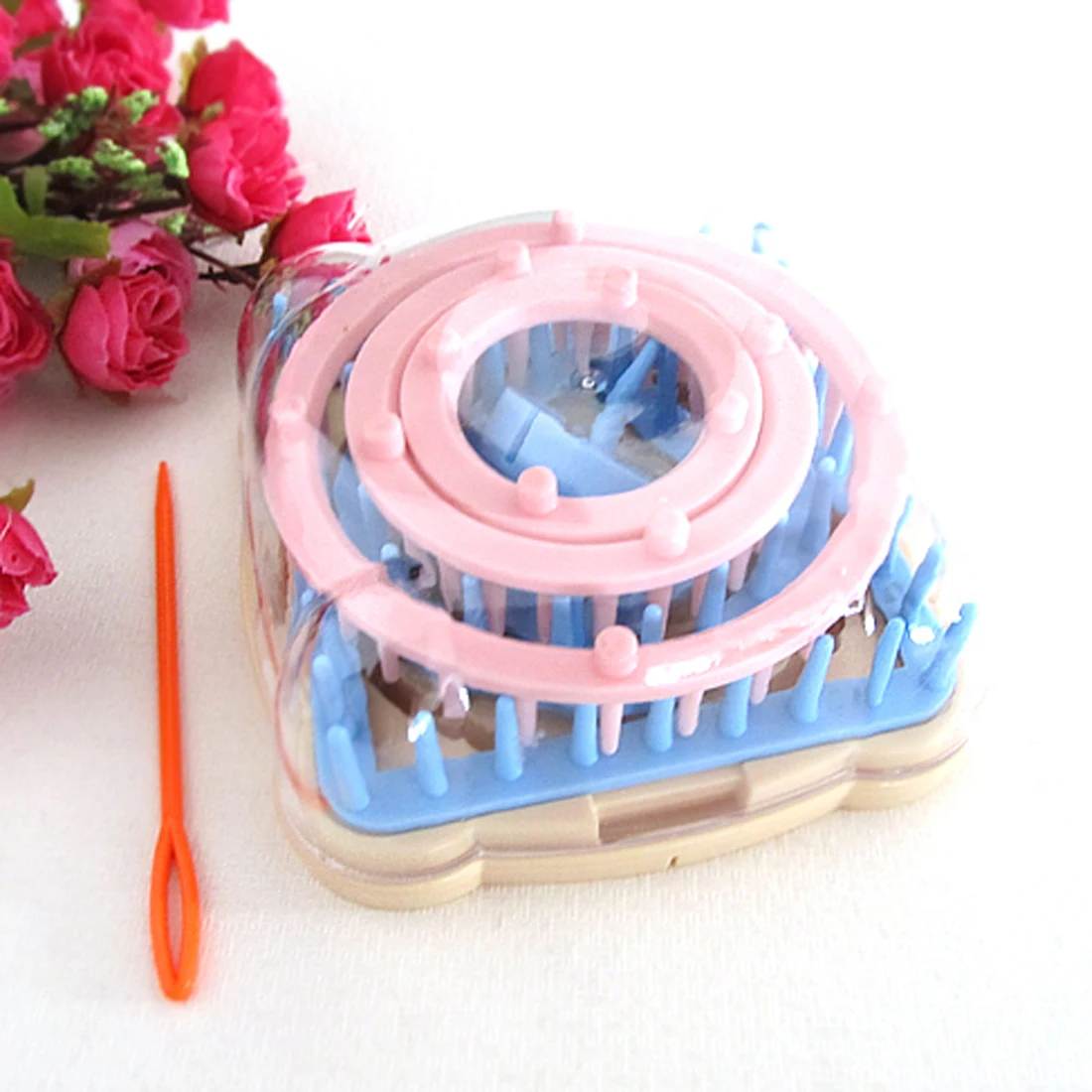 Random 6Pcs Knitting Loom Flower Daisy Pattern Maker Wool Yarn Needle