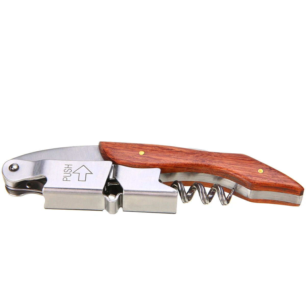 1pc Professional Wine Opener Portable Multifunction Screw Corkscrew Bottle Openers with Wood Handle Bar Kitchen Gadget