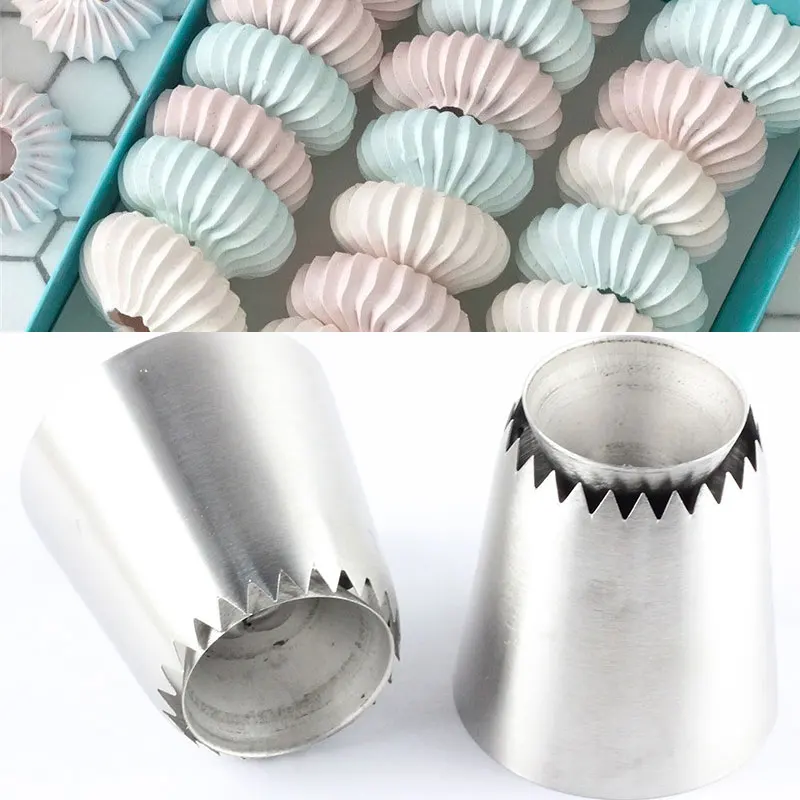 

Sultan tube Russian Pastry Tip 2Pcs Icing Piping Stainlessl Steel Nozzles Large Icing Piping Nozzles Cupcake BakinTool