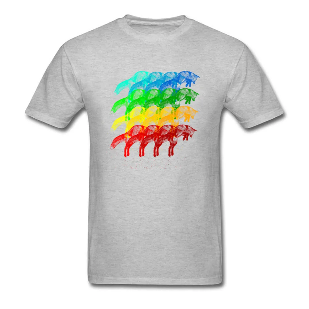 Leaping Rainbow Pure Cotton T-Shirt for Students Short Sleeve Summer Tops Tees 2018 Popular Summer Round Neck T Shirt Normal Leaping Rainbow grey