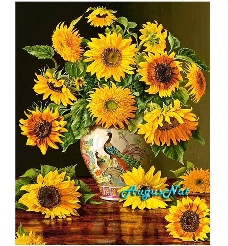 sunflower diamond painting cross stitch full round wall art decor