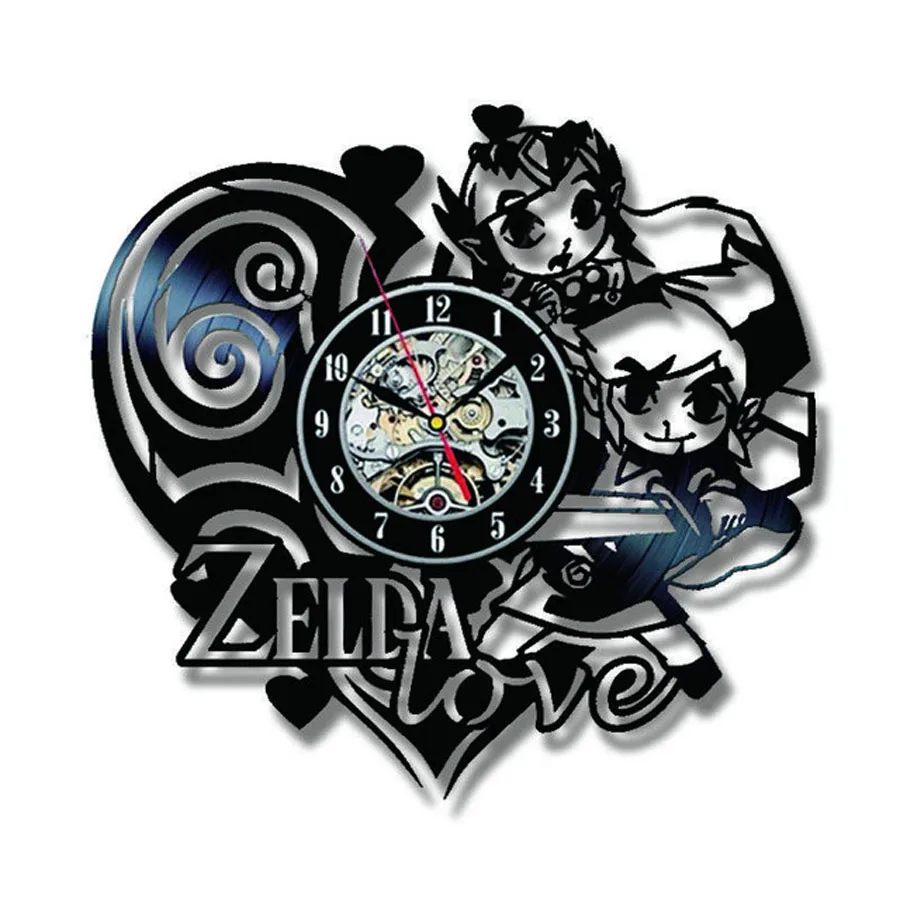 Виниловые часы Saat Klok настенные с объемным декором Zelda Love бесшумные для домашнего