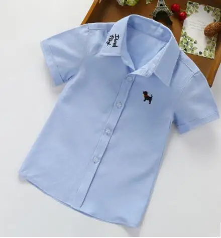 Г. Новая летняя одежда из хлопка для мальчиков, Детская футбольная рубашка джентльмена для вечеринки детские повседневные рубашки с короткими рукавами - Цвет: 9