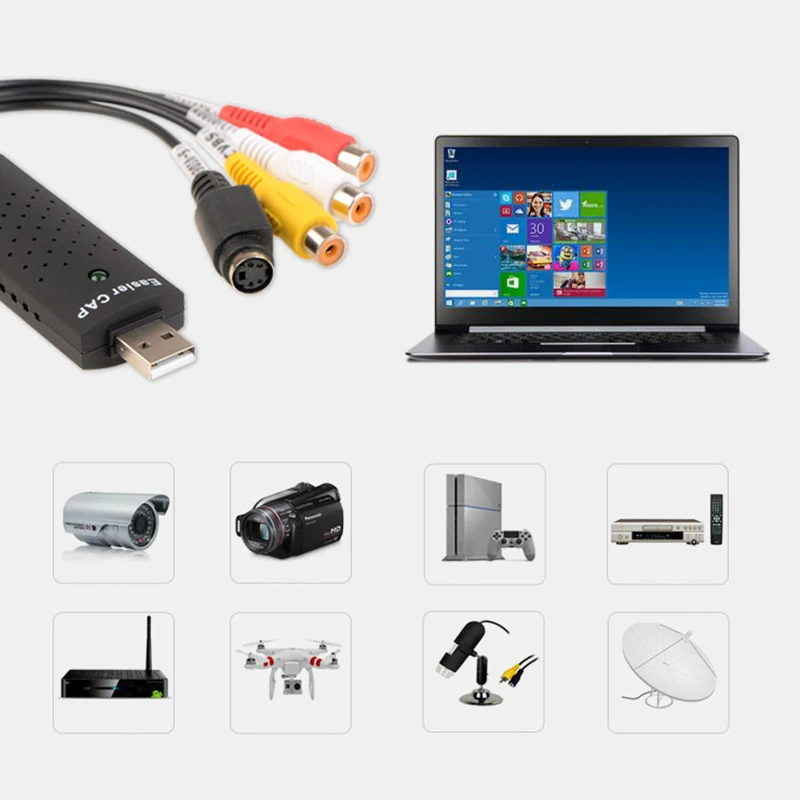 1 канал HD USB карта захвата DV AV Аудио Видео ТВ 2 0 DVR карты для ноутбука Windows 10|DVR-карты|