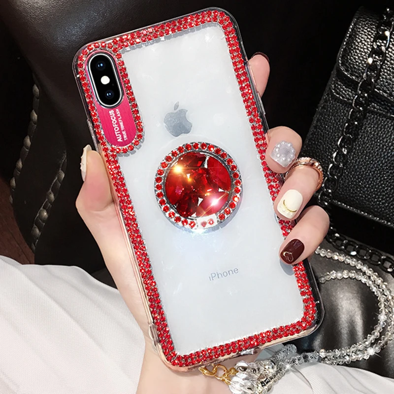 Роскошный блестящий чехол с кольцом для пальца для samsung Galaxy S10 Plus S10e S8 S9 Plus Note 8 Note 9 10, стразы с бриллиантами