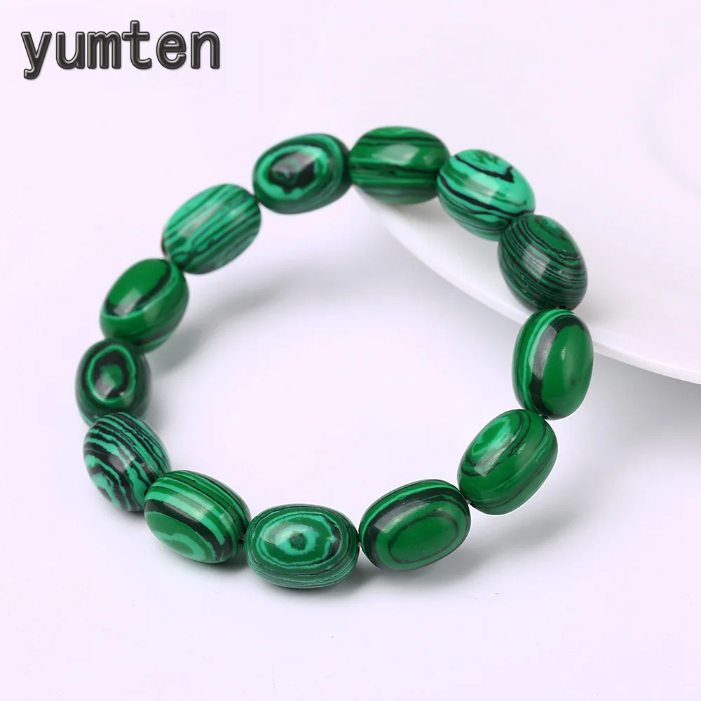 

Forest Fingerprint Natural Stone Bracelets Female Malachite Bohemian Style Exquisite Nomination Green Bracelet Jewelry Tiff Gift