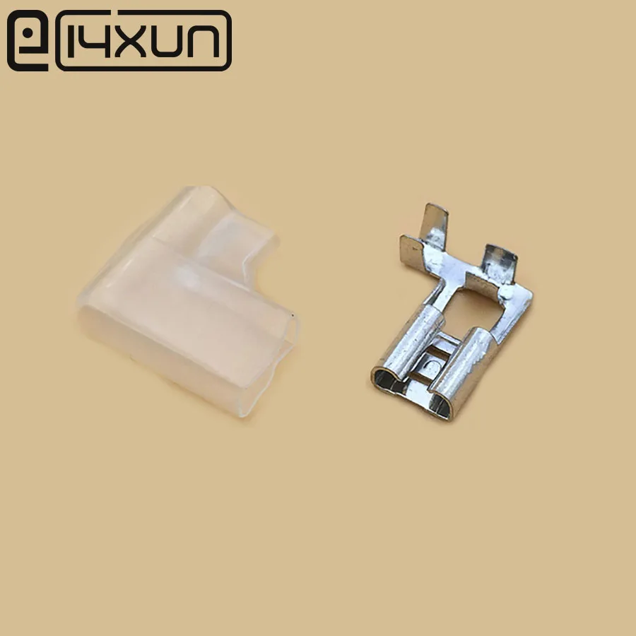 

Free shipping 20set=40pcs 4.8mm Right Angle Flag L Type Crimp Terminal Spade Connector + Cover