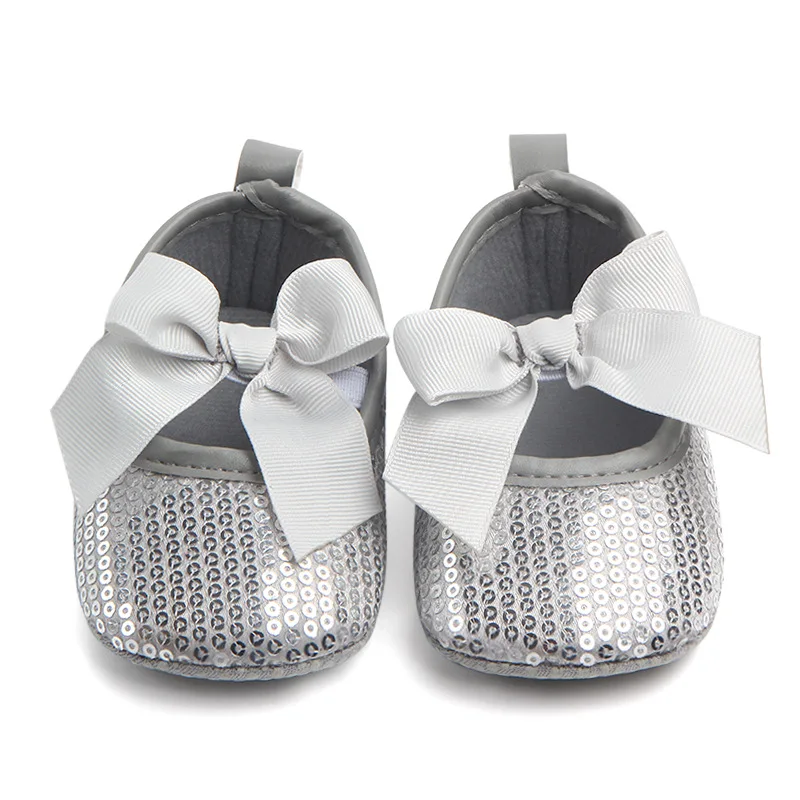 Горячий ослепительный, сверкающий лента с блестками младенческой новорожденной девочки мальчик кроватки обувь 0-18 M