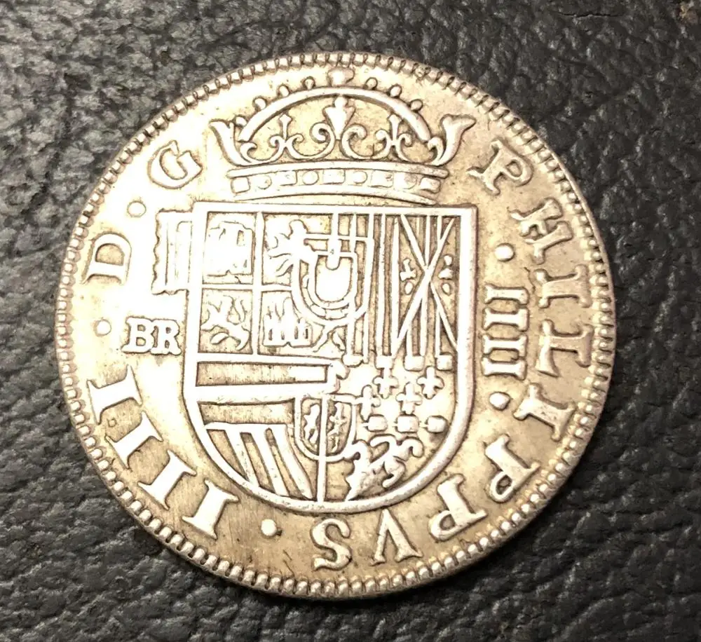 1659 Испания 4 Reales Felipe IV копия посеребренной монеты|Безвалютные монеты| |