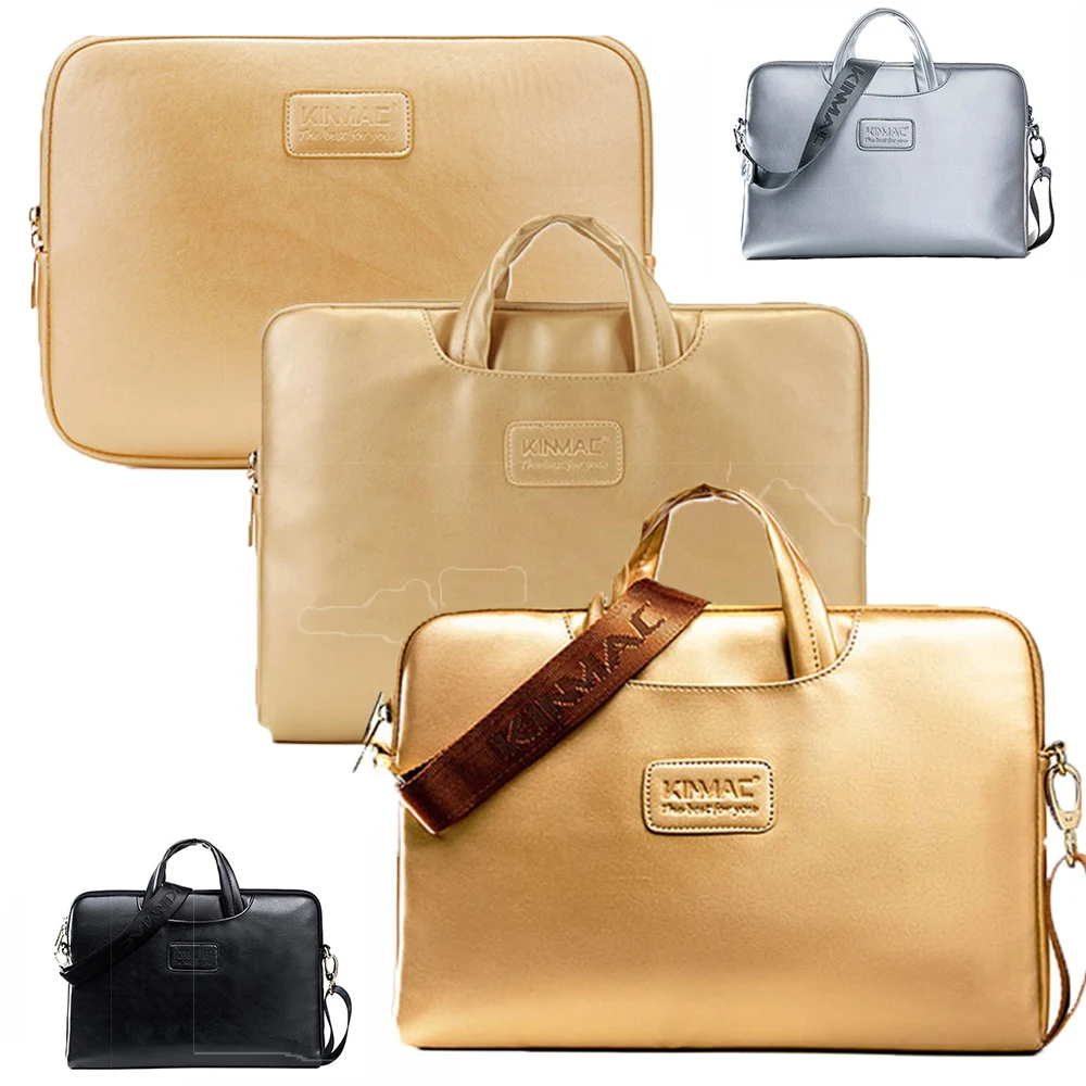 Fashion PU leather Laptop Shoulder Bag Messenger Bag Cover Case Handbags Tote For Macbook Pro Air 13"14"15"