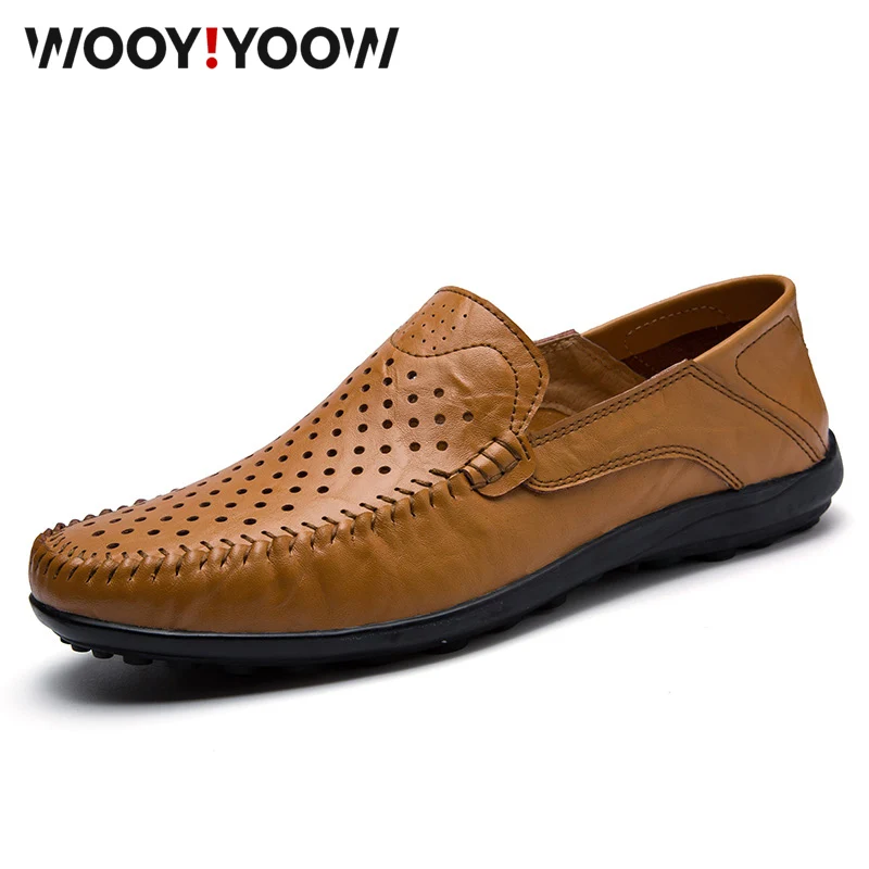 WOOY! YOOW الرجال المتسكعون تنفس جلد طبيعي الأخفاف حذاء رجالي كاجوال لينة رياضية 2019 جديد الصيف أحذية قيادة WOOY! YOOW الرجال المتسكعون تنفس جلد طبيعي الأخفاف حذاء رجالي كاجوال لينة رياضية 2019 جديد الصيف أحذية قيادة