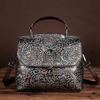 

KACDYSI Original Manual Brush Color Vintage Genuine Leather Women Handbag Messenger Bag Female Tote Messenger Satchel Purse Hot